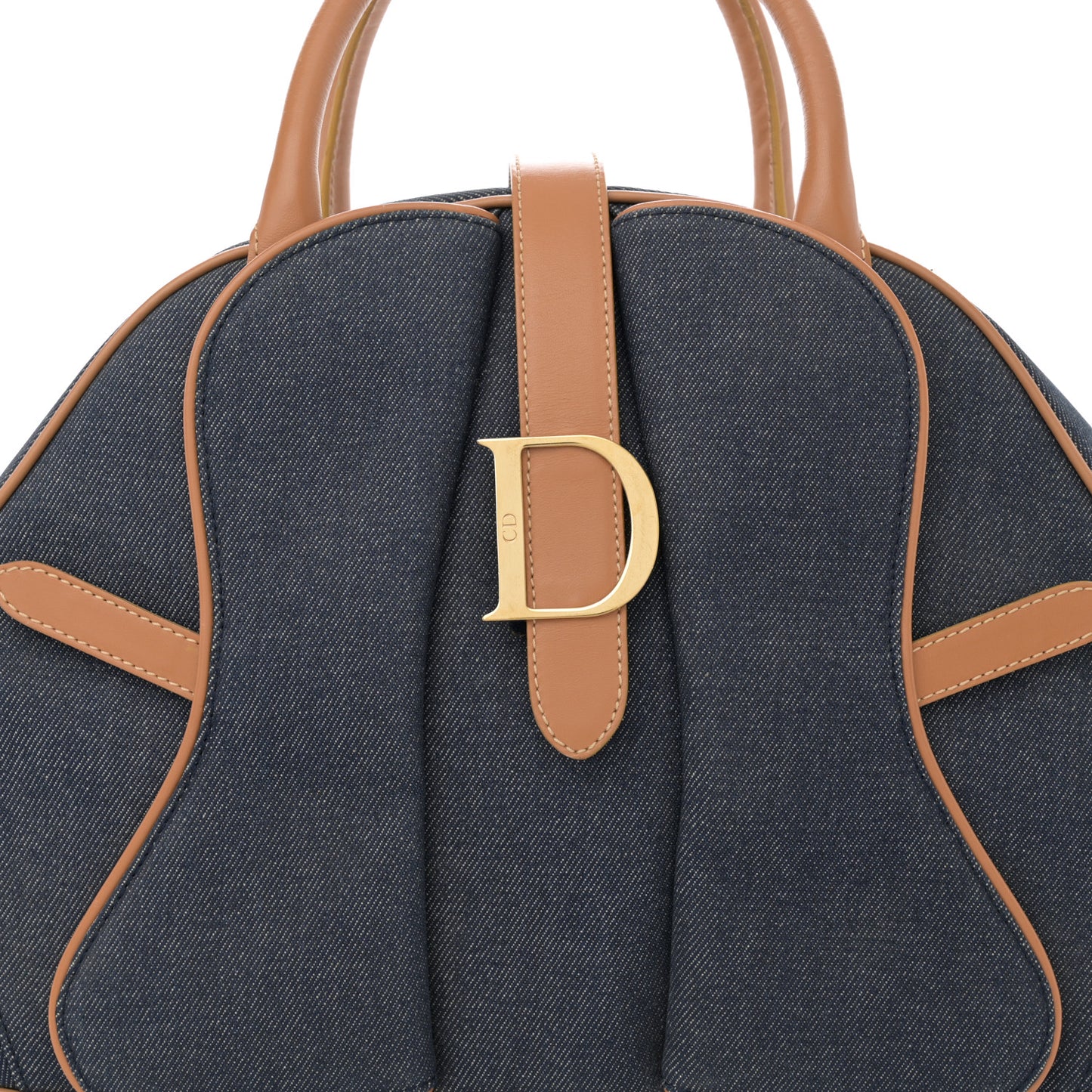 Denim Calfskin Saddle Bowler Blue