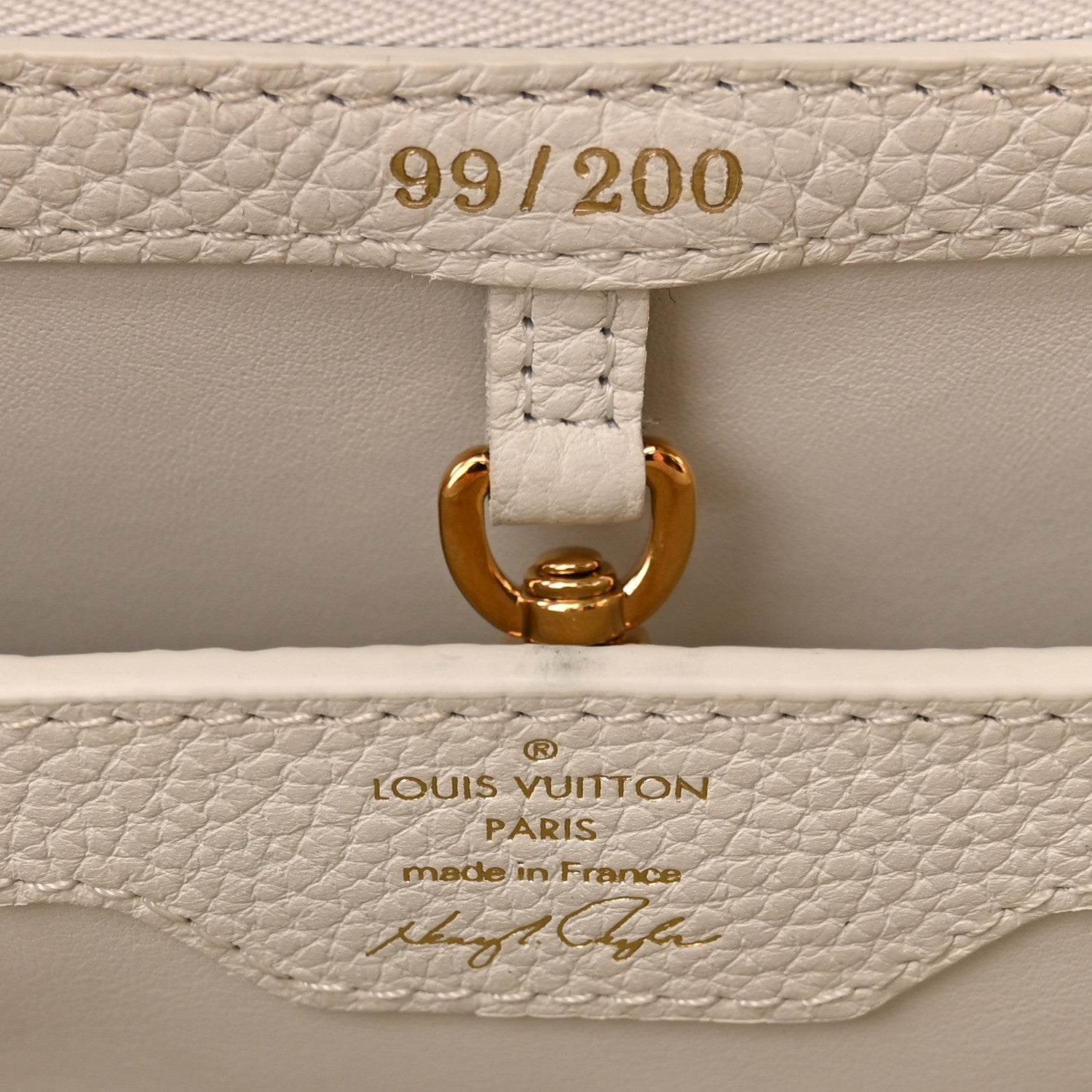 Louis Vuitton Taurillon Artycapucines Henry Taylor MM Snow 6 of 12