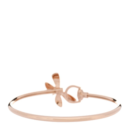 Gucci 18K Rose Gold Enamel Flora Horsebit Bracelet 2 of 4