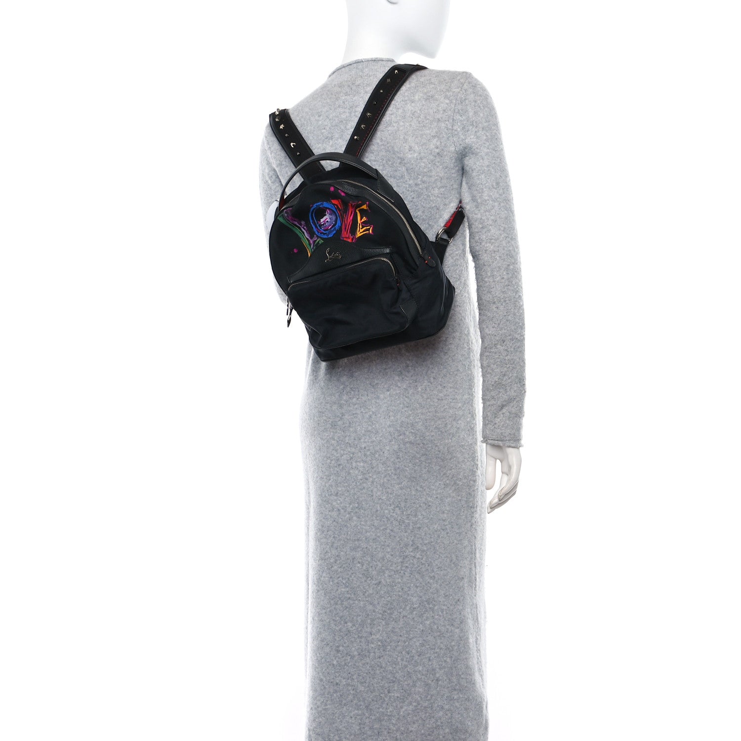 Christian Louboutin Nylon Calfskin Love Small Backloubi Backpack Black 2 of 8