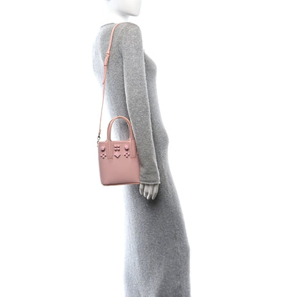 Christian Louboutin Calfskin Empire Spike Studded Mini North South Cabata Tote Rosy 2 of 10