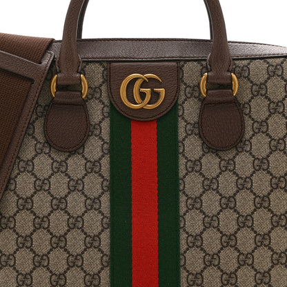 Gucci GG Supreme Monogram Textured Calfskin Web Medium Ophidia Briefcase Beige Ebony New Acero 9 of 11