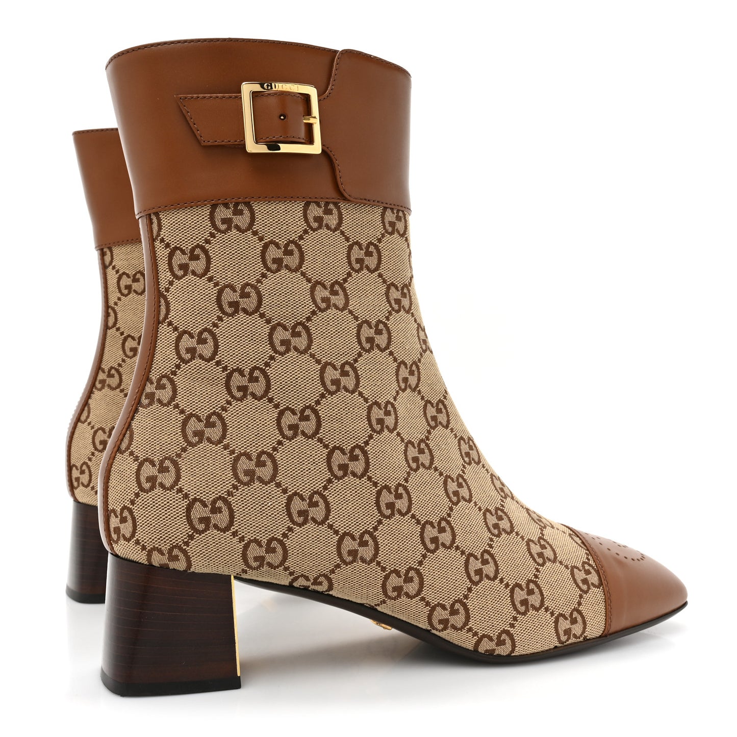 Monogram Cordovan Lux GG Ankle Boots 41.5 Beige Cuir