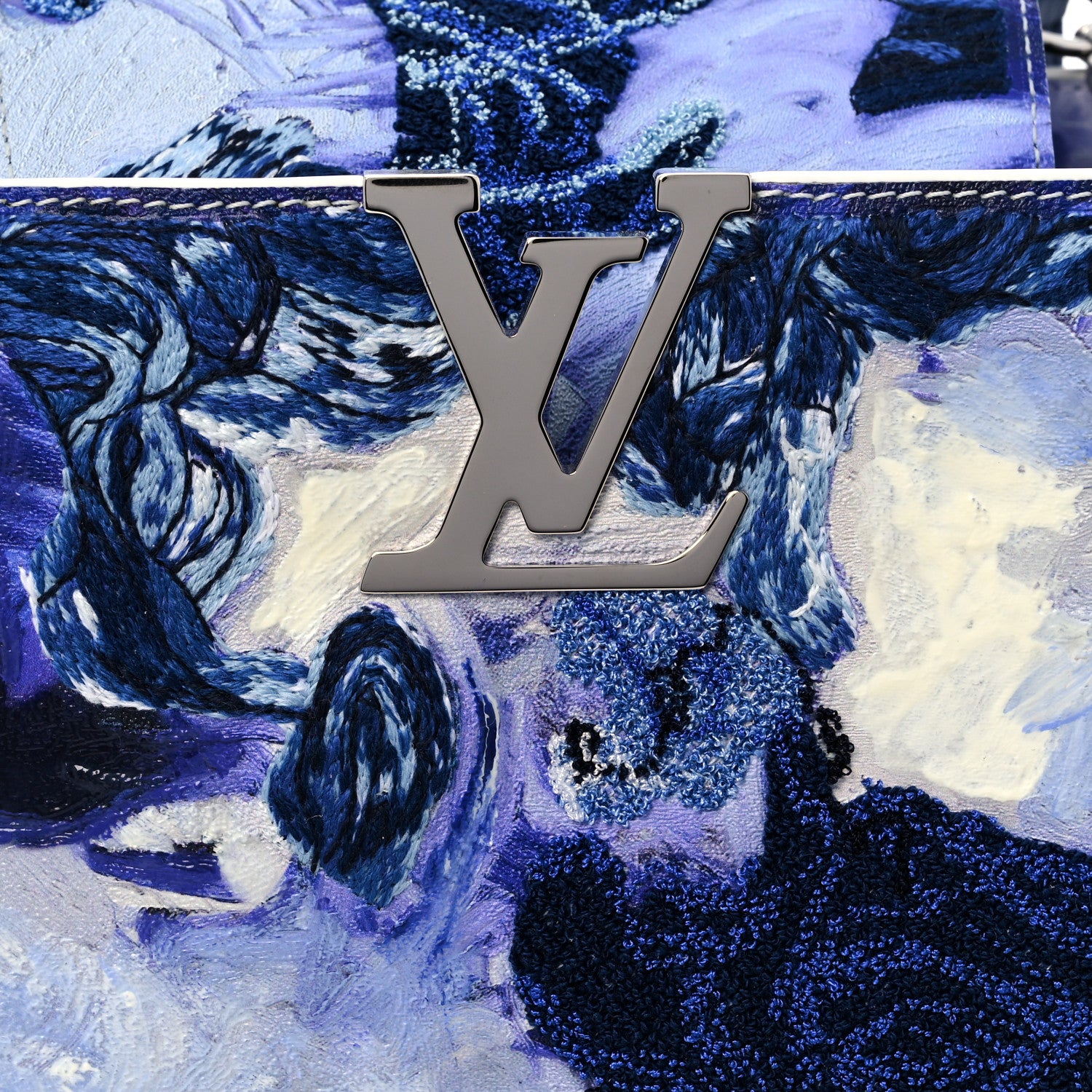 Louis Vuitton Taurillon Donna Huanca Capucines MM Blue 8 of 10