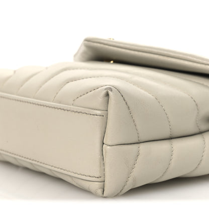 Saint Laurent Calfskin Y Quilted Monogram Toy Loulou Crossbody Bag Crema Soft 10 of 14