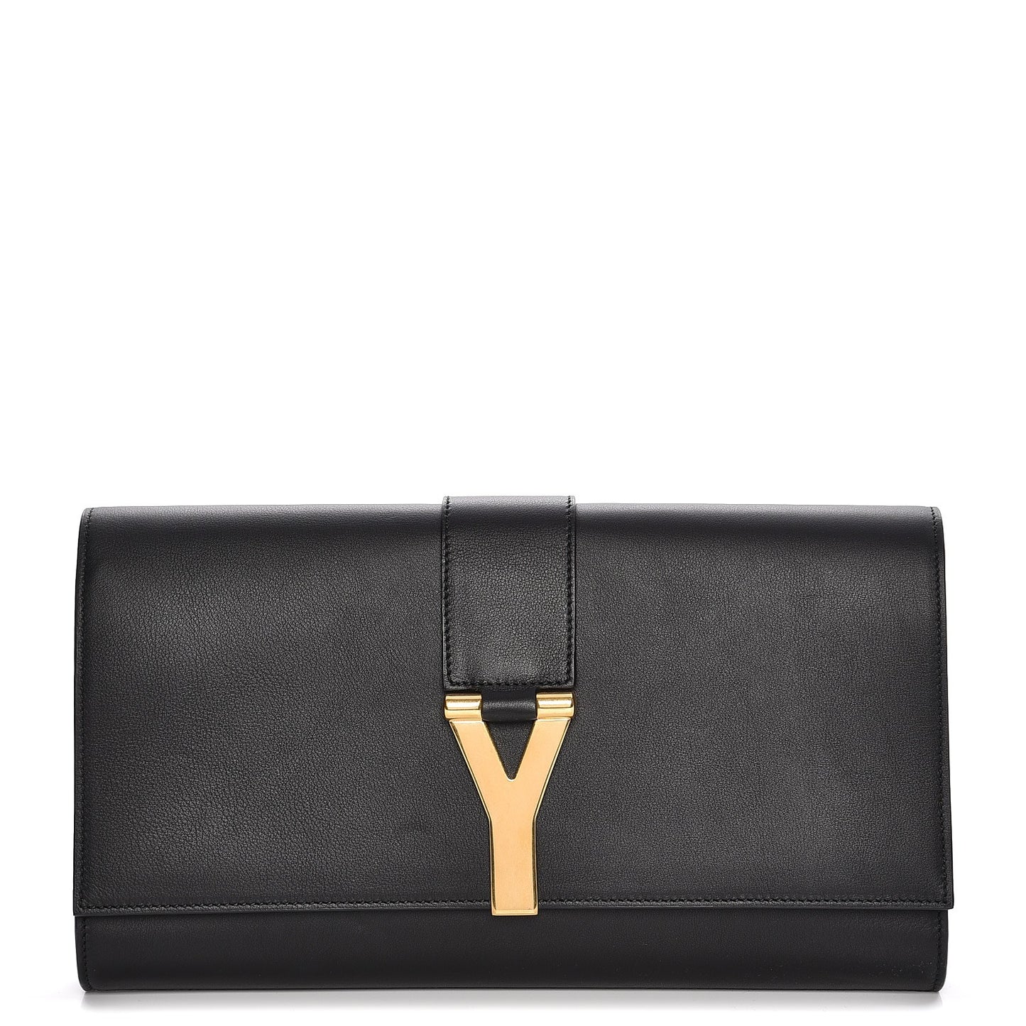 Calfskin Classic Y Ligne Clutch Black