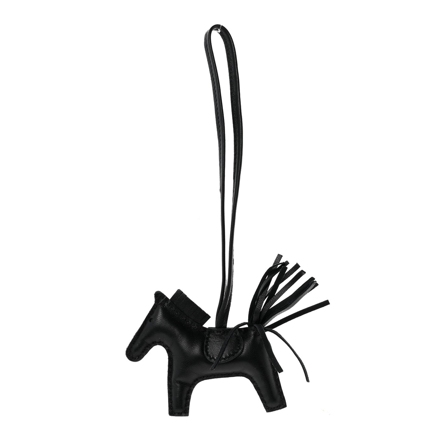 Milo Lambskin Grigri Rodeo Horse Bag Charm PM So Black
