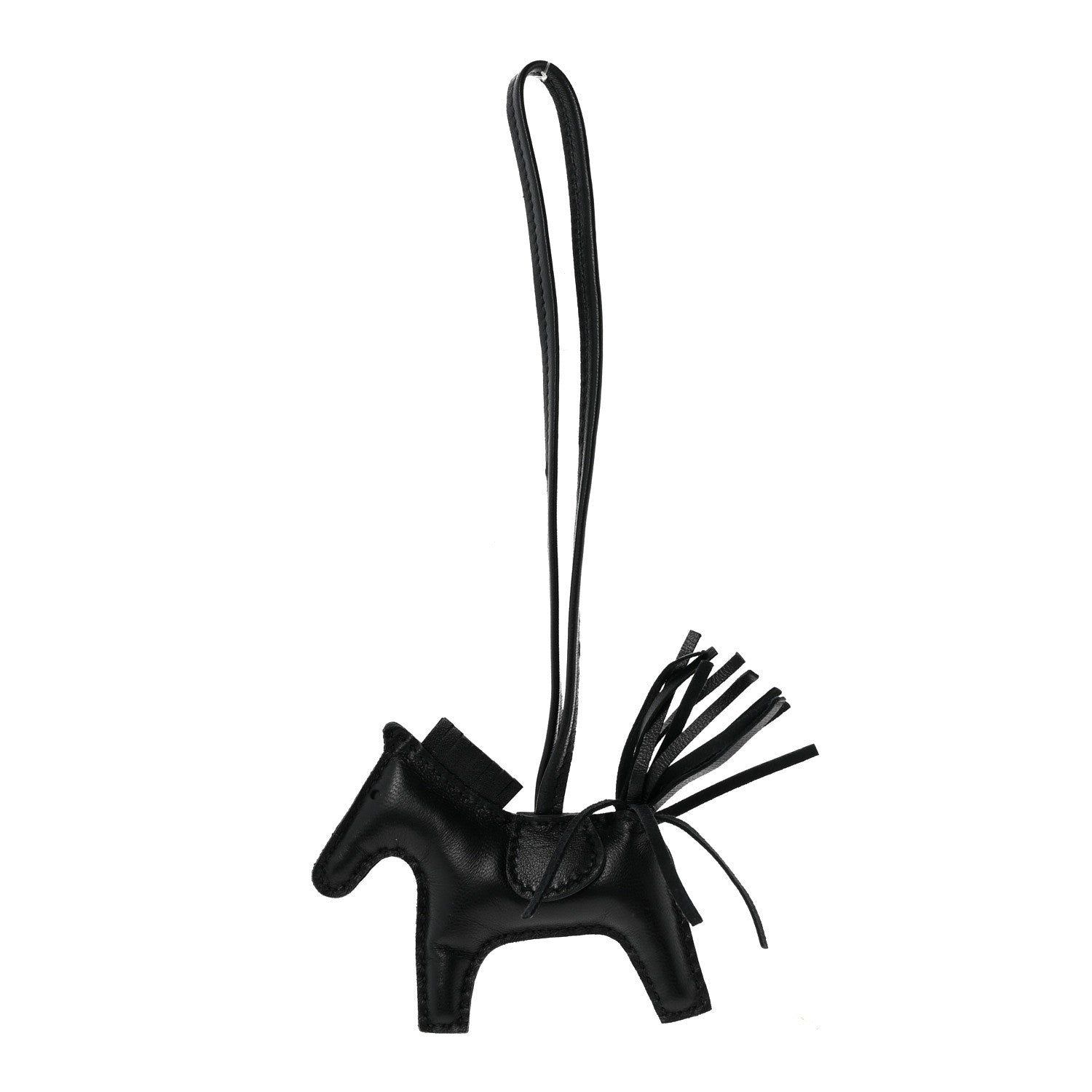 Hermes Milo Lambskin Grigri Rodeo Horse Bag Charm PM So Black 1 of 4