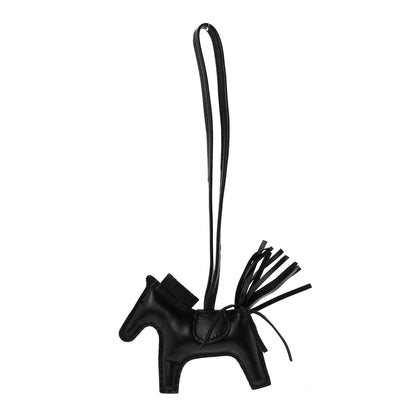 Hermes Milo Lambskin Grigri Rodeo Horse Bag Charm PM So Black 1 of 4