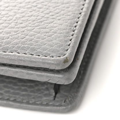Gucci Dollar Calfskin Enamel Monochrome Mini GG Marmont Chain Wallet Deep Grey 10 of 10