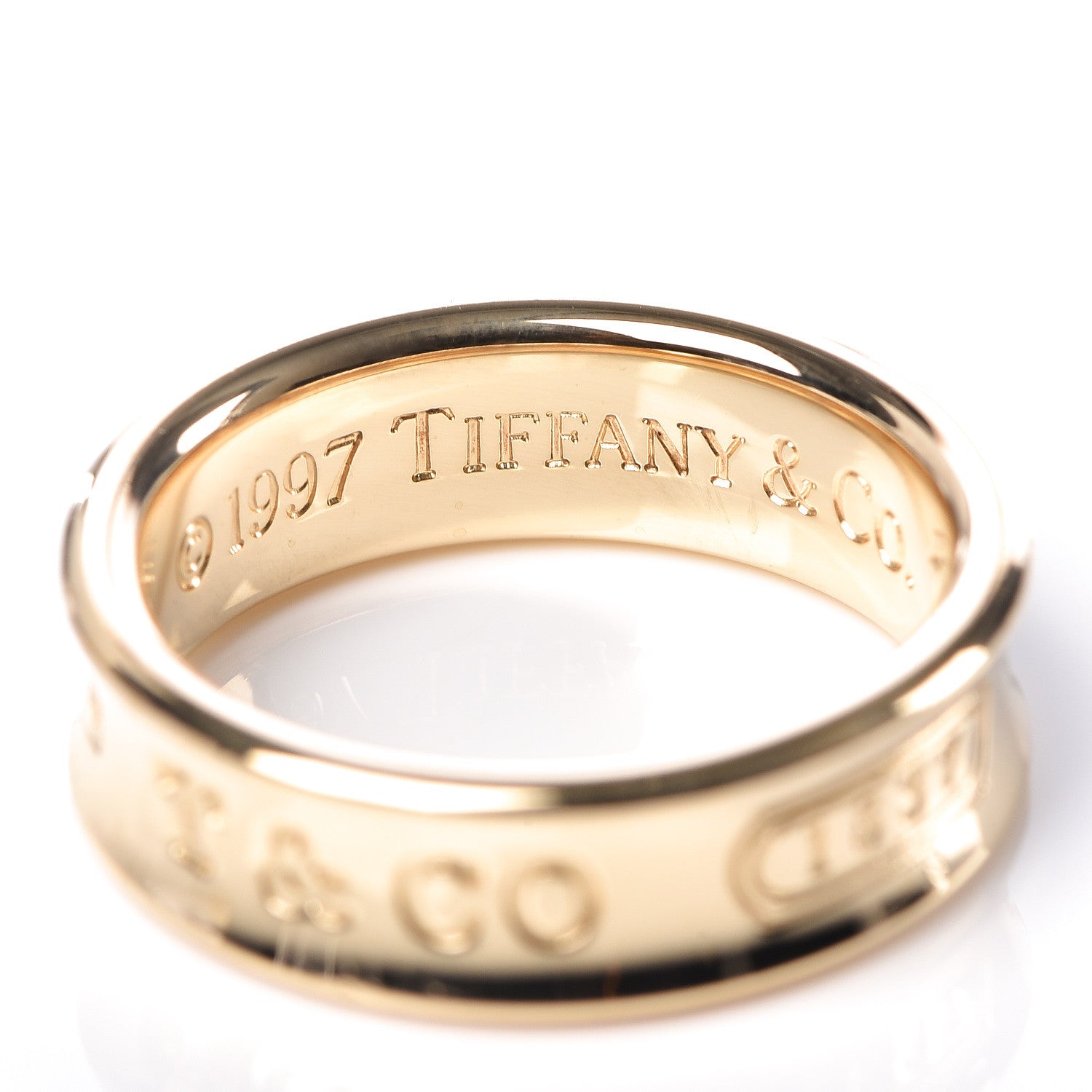 Tiffany 18K Yellow Gold 1837 Band Ring 56 7.5 4 of 5