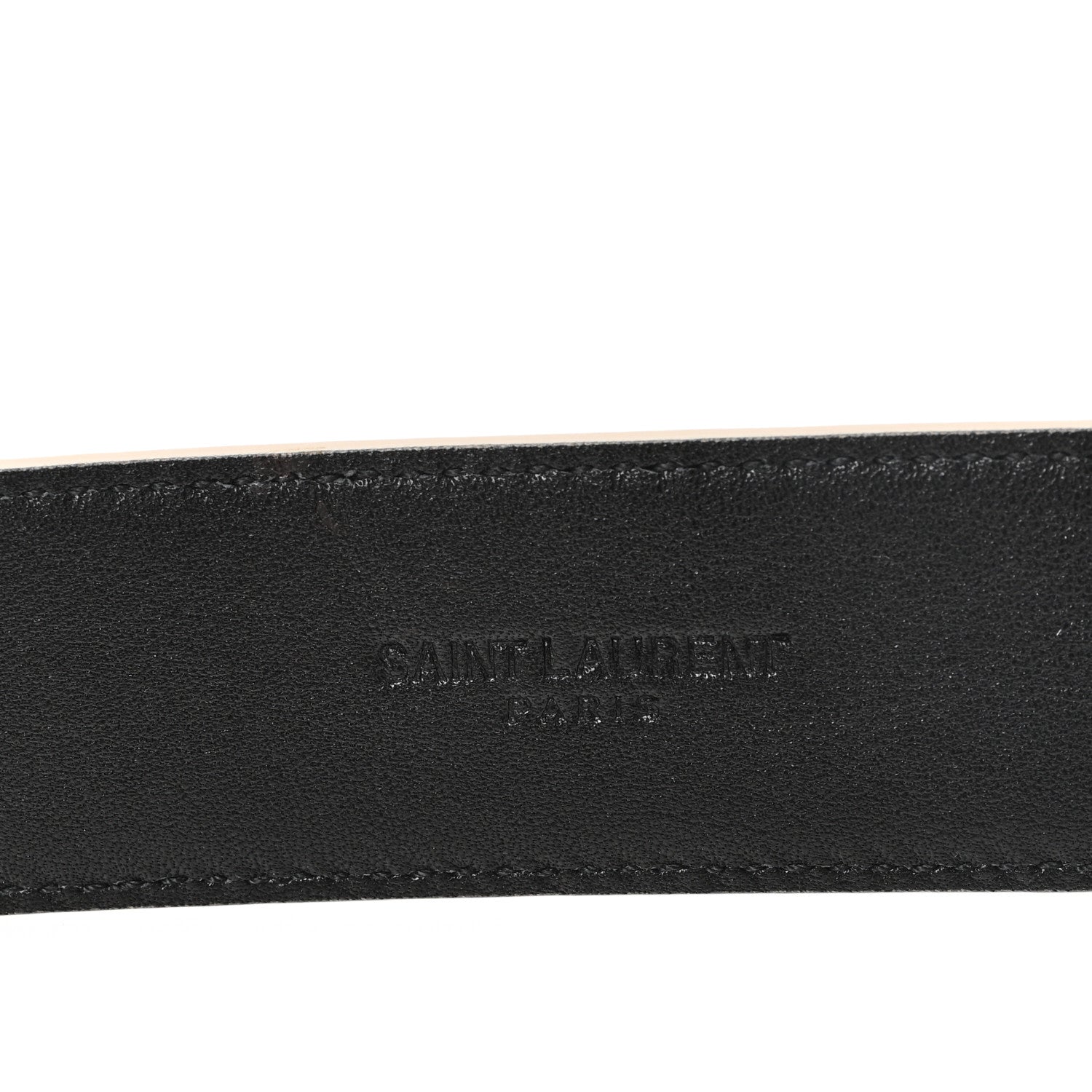 Saint Laurent Smooth Calfskin Monogram Square Buckle Belt 80 32 Dark Beige 3 of 6