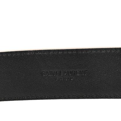 Saint Laurent Smooth Calfskin Monogram Square Buckle Belt 80 32 Dark Beige 3 of 6