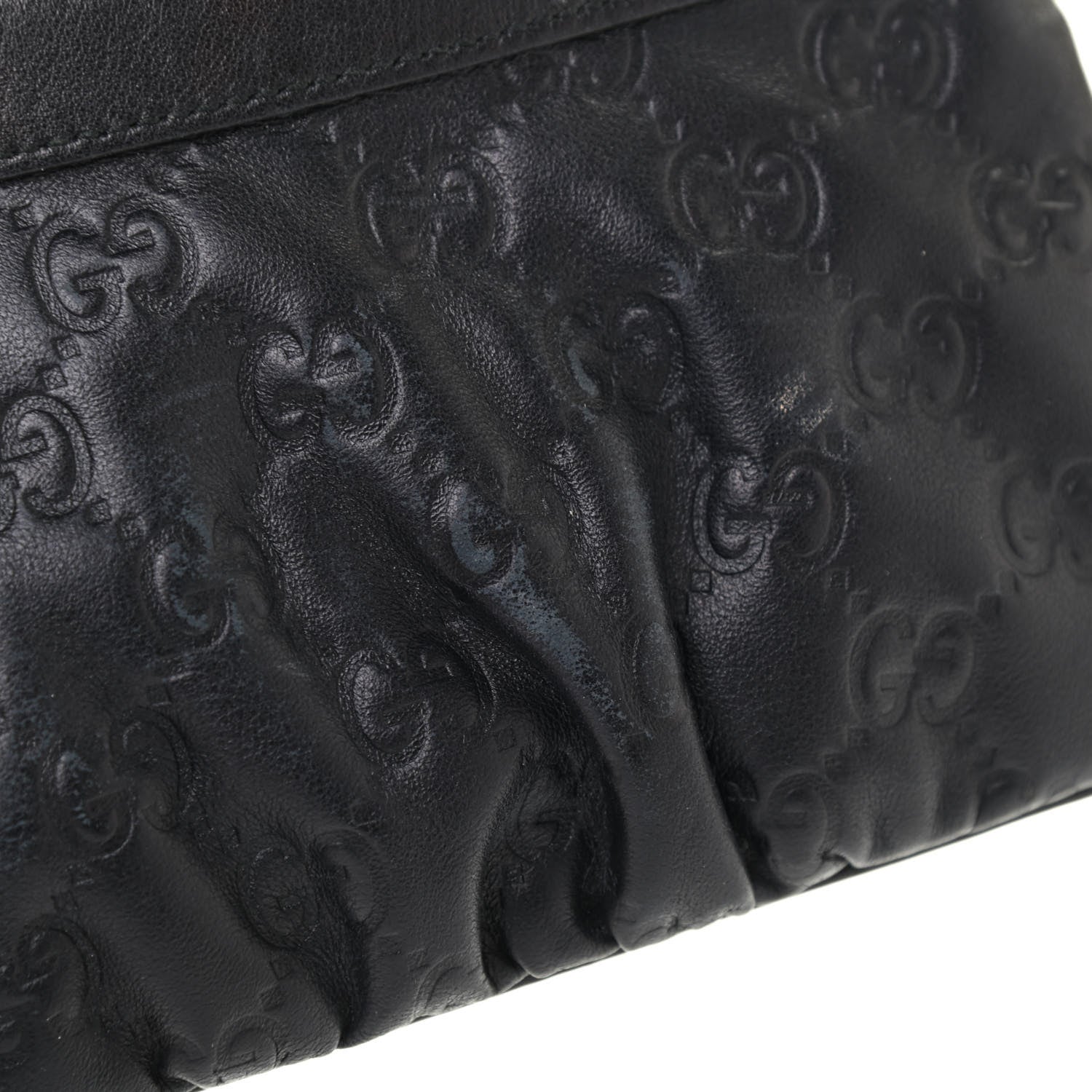 Gucci Guccissima Signature New Britt Wristlet Black 8 of 13
