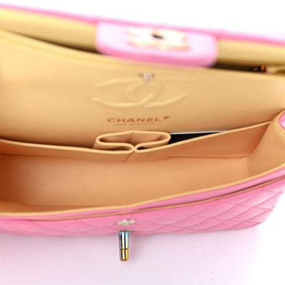 Chanel Lambskin Quilted Small Double Flap Pink Yellow 4 of 5