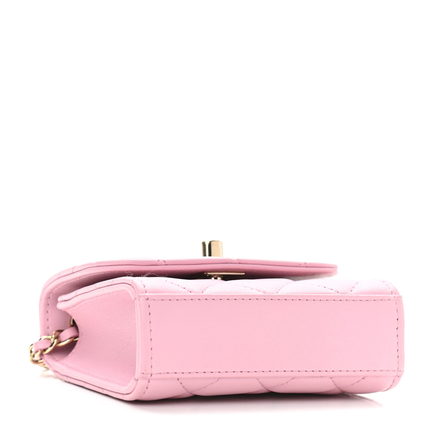 Lambskin Quilted Mini Trendy CC Clutch With Chain Dark Pink