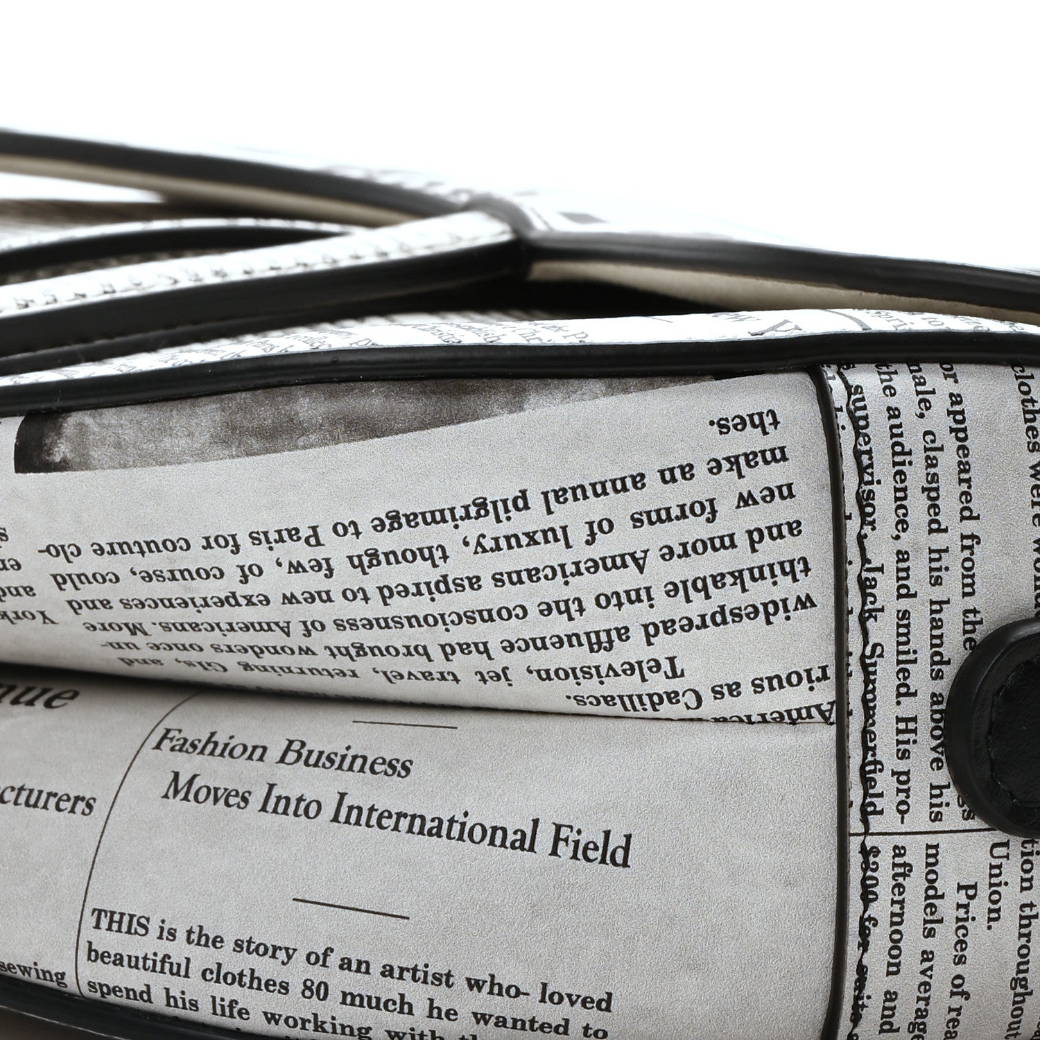 Christian Dior Calfskin Newspaper Printed Saddle Bag With Strap Black White 10 of 11