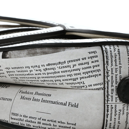 Christian Dior Calfskin Newspaper Printed Saddle Bag With Strap Black White 10 of 11