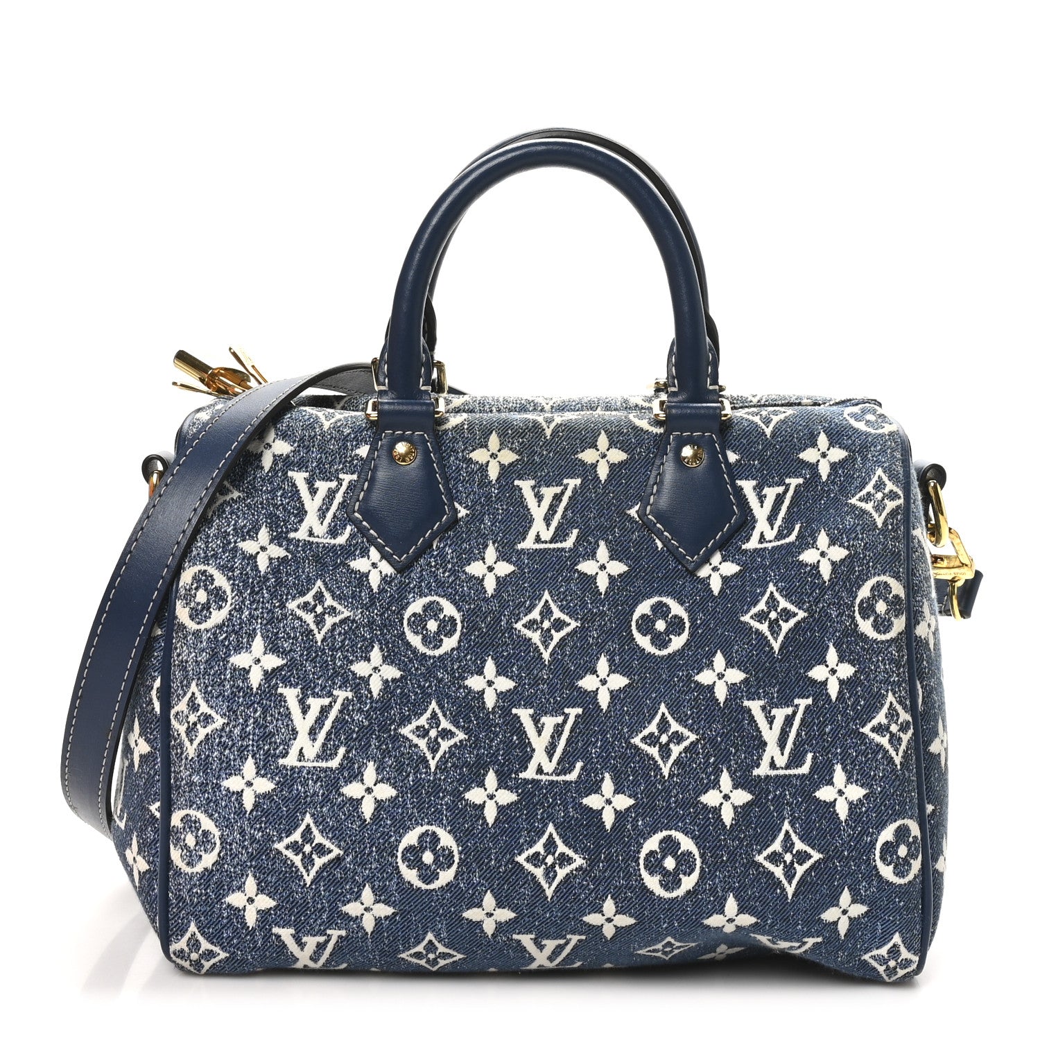 Louis Vuitton Monogram Jacquard Denim Speedy Bandouliere 25 Bleu 1 of 10