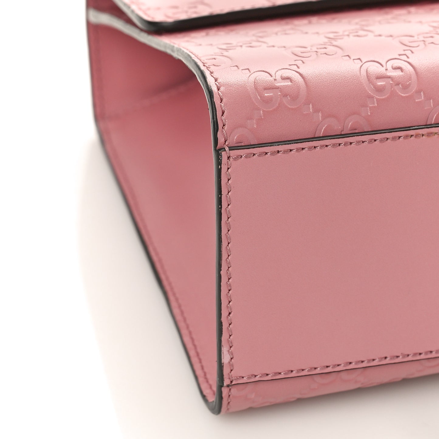 Guccissima Signature Medium Padlock Shoulder Bag Rose Baby Candy