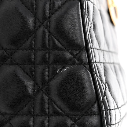Christian Dior Lambskin Cannage Medium Lady Dior Black 12 of 13