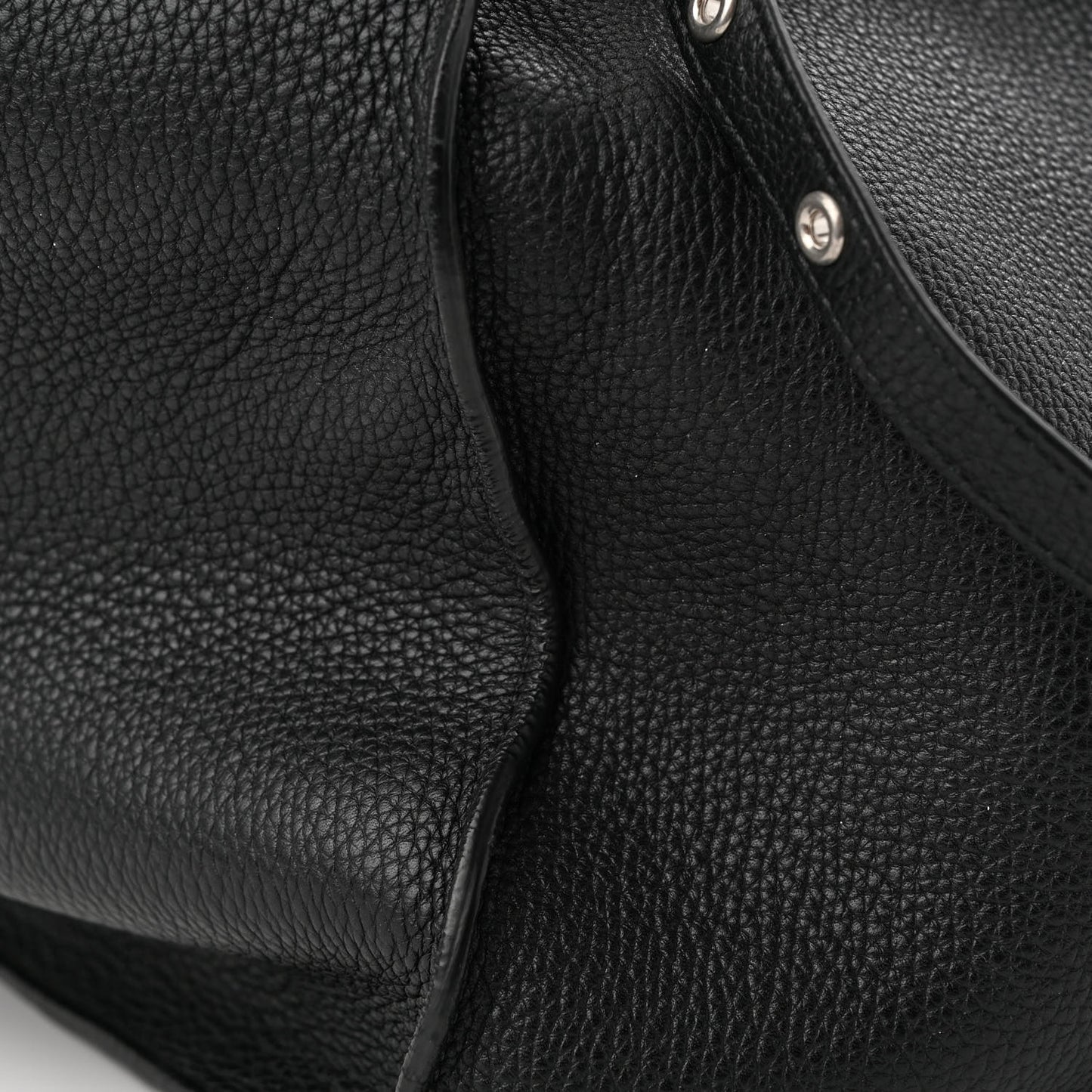 Supple Grained Calfskin Medium Big Bag Black