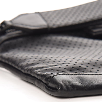 Bottega Veneta Perforated Leggero Calfskin Pouch Black 8 of 9