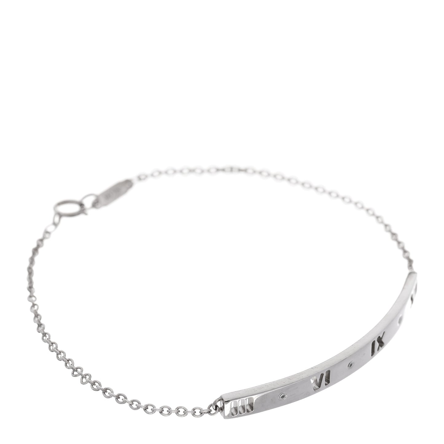 18K White Gold Diamond Atlas Bar Pierced Bracelet