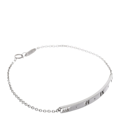 Tiffany 18K White Gold Diamond Atlas Bar Pierced Bracelet 1 of 5