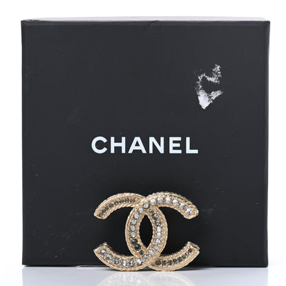 Chanel Crystal CC Brooch Pin Light Gold 5 of 5