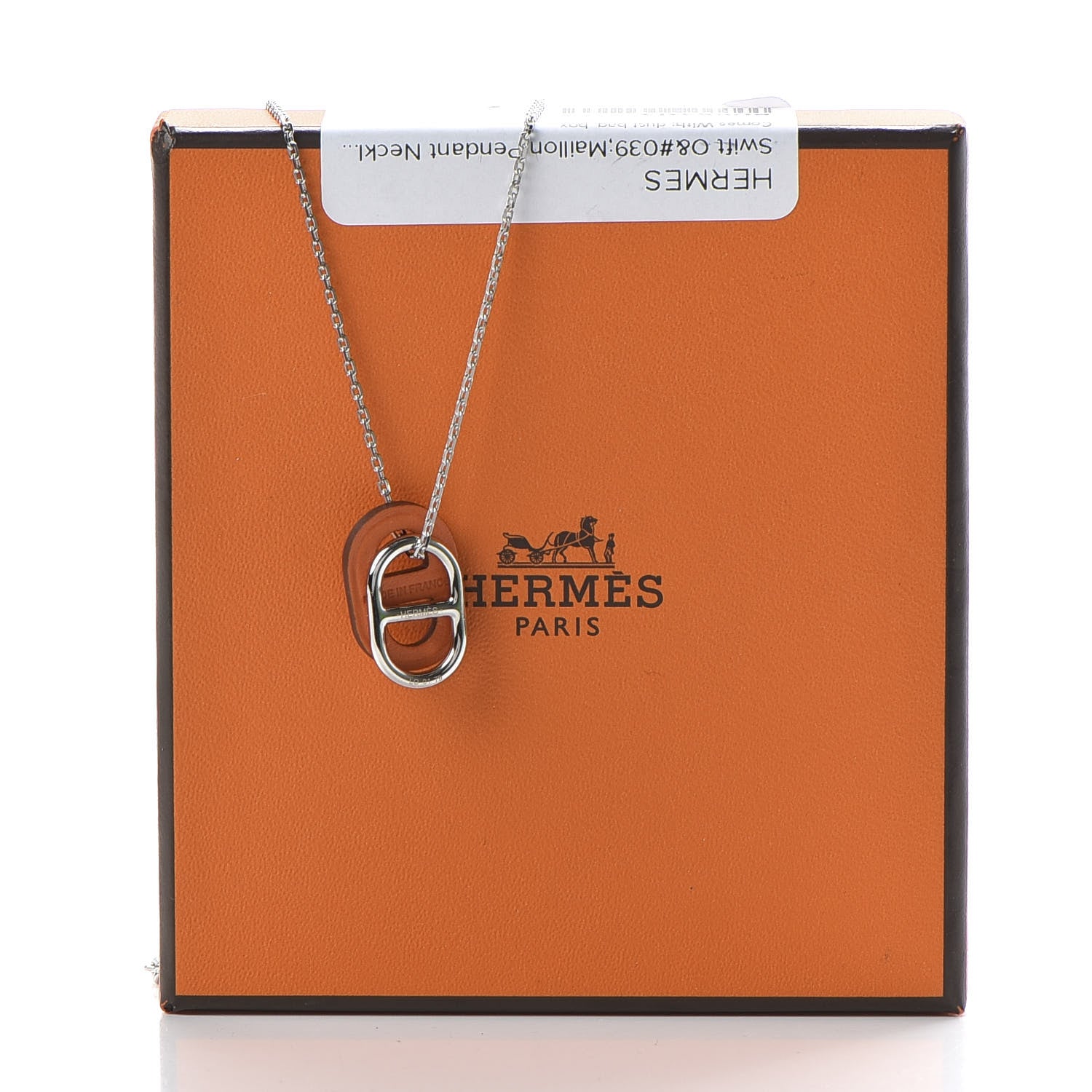 Hermes Swift O'Maillon Pendant Necklace Orange 7 of 7