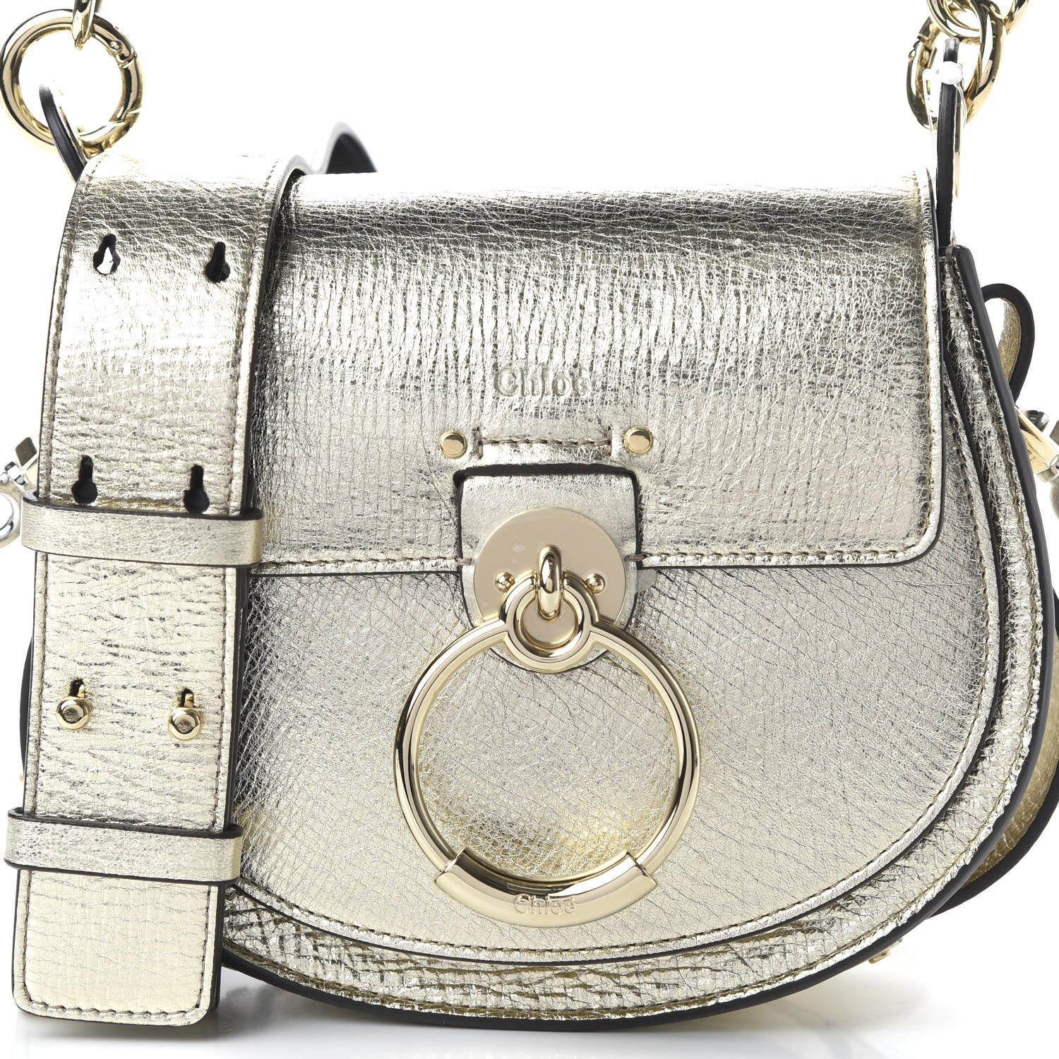 Chloe Metallic Calfskin Small Tess Bag Gold 10 of 10
