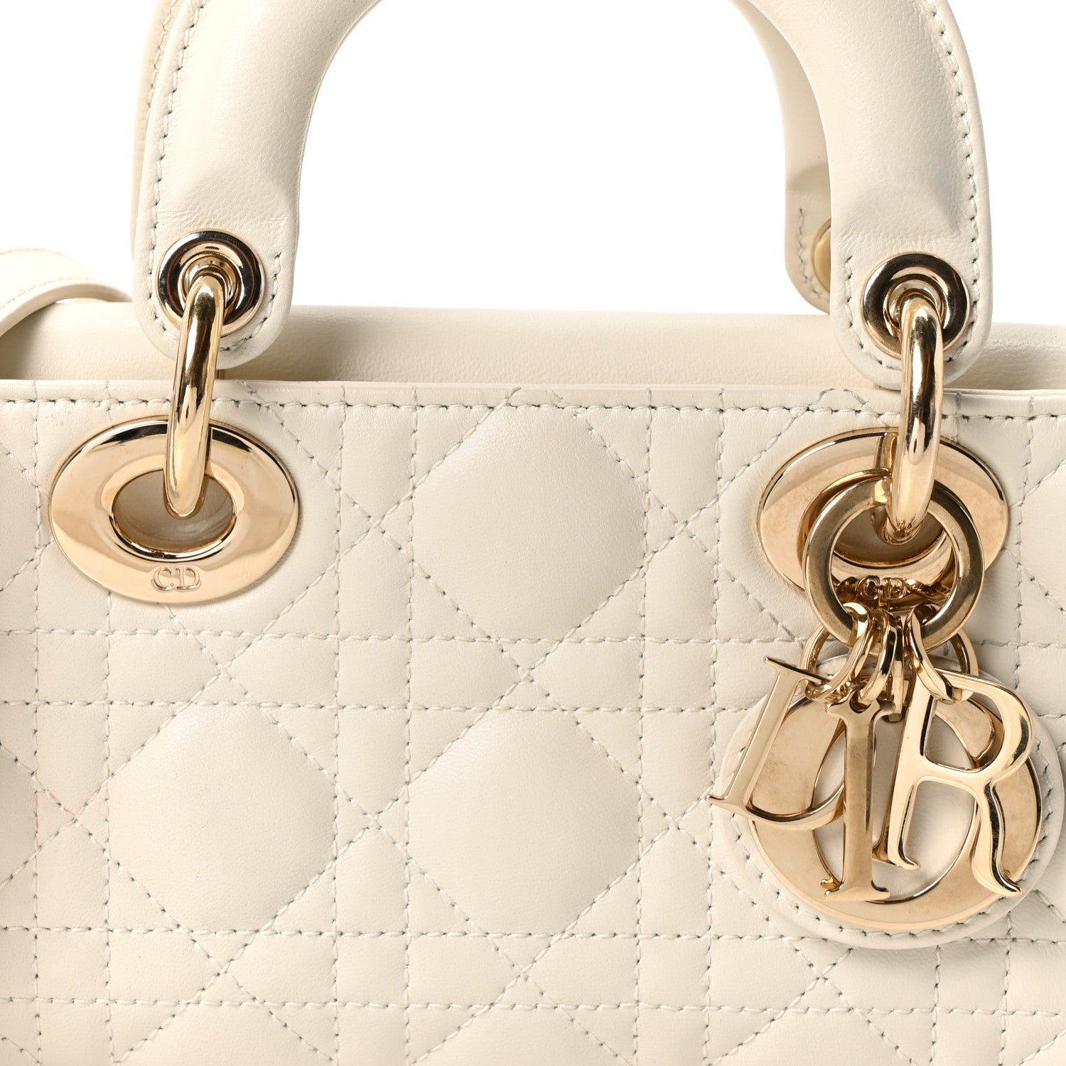 Christian Dior Lambskin Cannage Small Lady D-Joy Latte 8 of 11