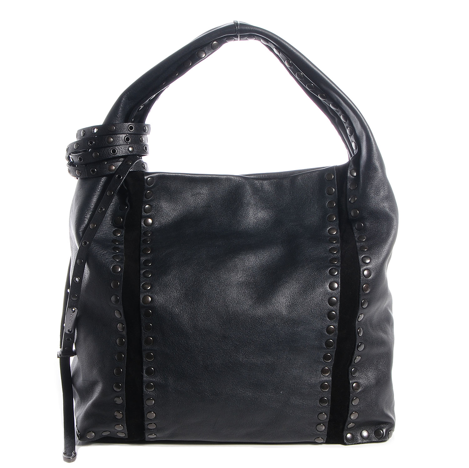 Jimmy Choo Leather Studded Medium Saba Hobo Black 1 of 9