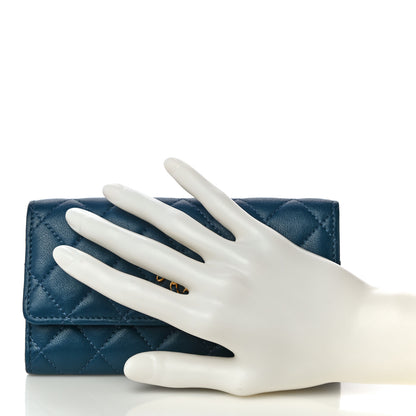 Chanel Lambskin Quilted Medium Chanel 19 Flap Wallet Dark Blue 2 of 12