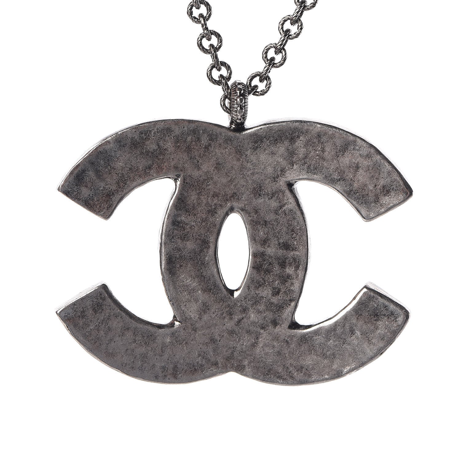 Chanel Ruthenium Enamel CC Pendant Necklace Blue Yellow 6 of 7
