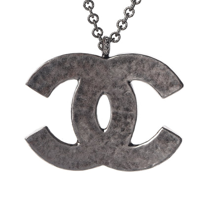Chanel Ruthenium Enamel CC Pendant Necklace Blue Yellow 6 of 7