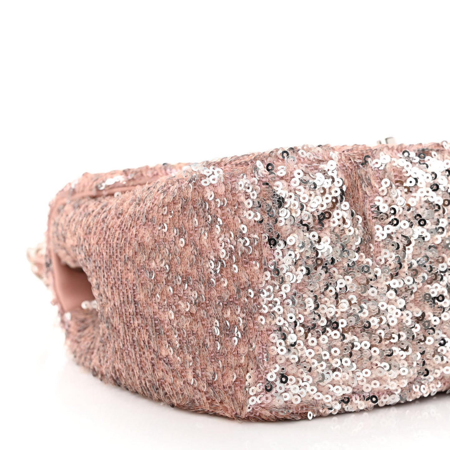Sequin Mini Flap Light Pink Silver
