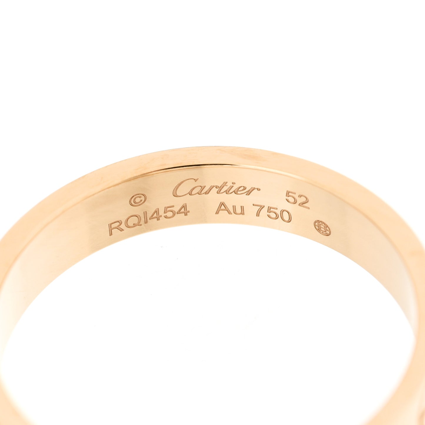 18K Yellow Gold 3.5mm LOVE Wedding Band Ring 52 6