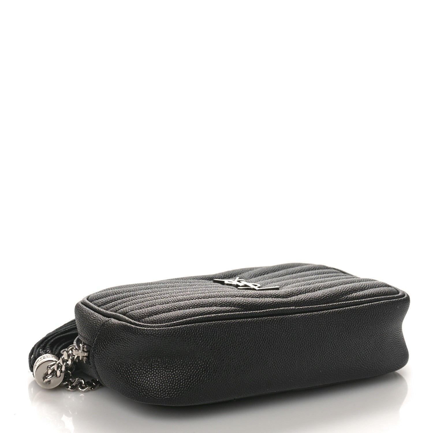 Saint Laurent Grain De Poudre Matelasse Monogram Mini Lou Camera Bag Black 4 of 8
