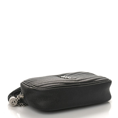 Saint Laurent Grain De Poudre Matelasse Monogram Mini Lou Camera Bag Black 4 of 8