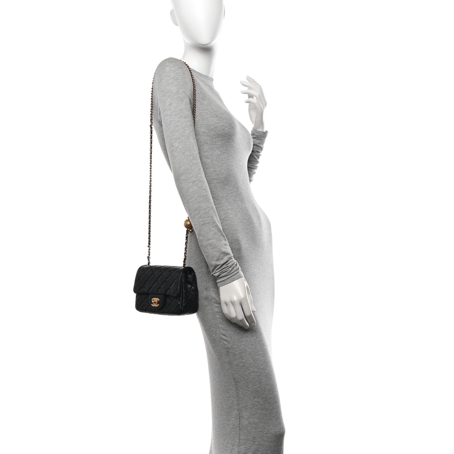 Chanel Lambskin Quilted Mini Pearl Crush Flap Black 2 of 11