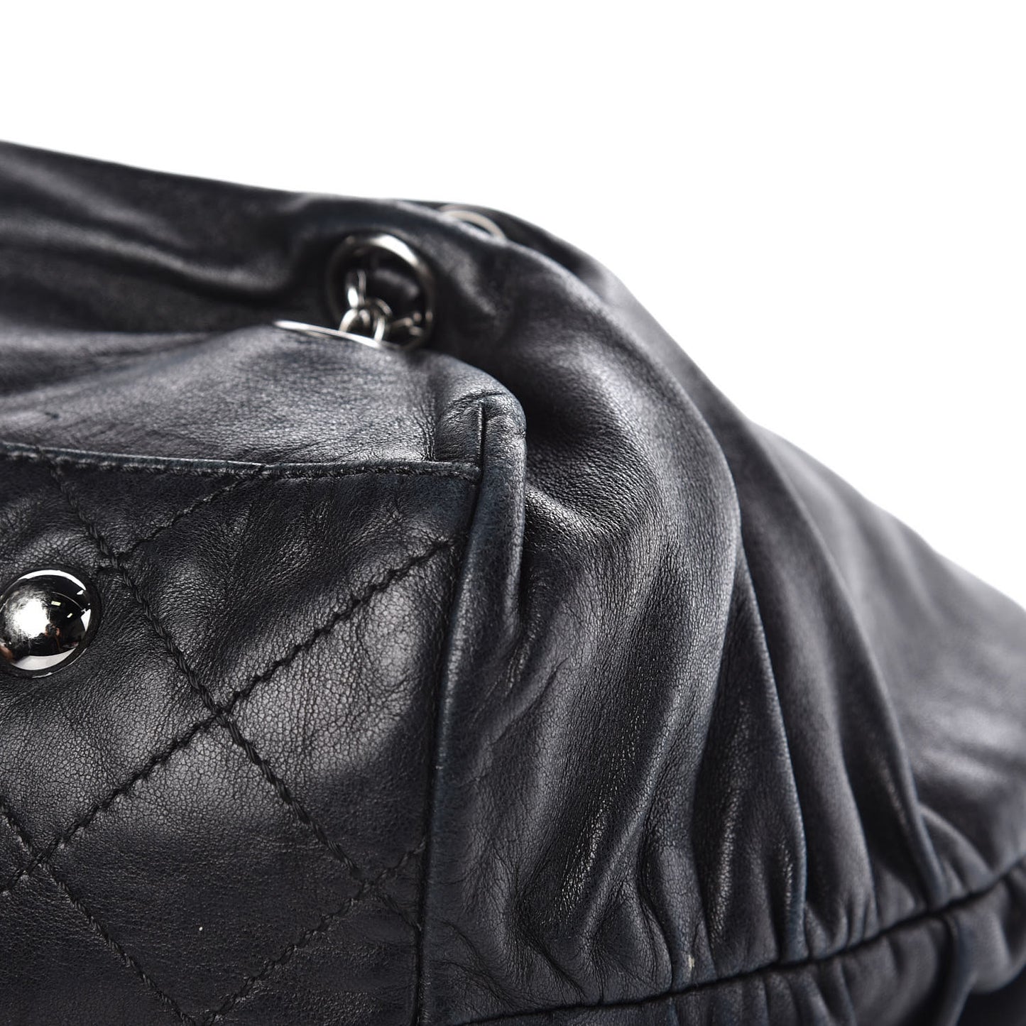 Lambskin Chain Shoulder Bag Black