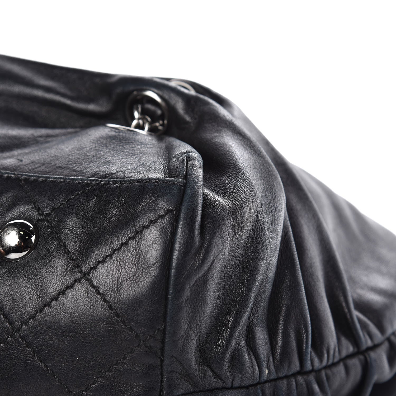 Chanel Lambskin Chain Shoulder Bag Black 11 of 26