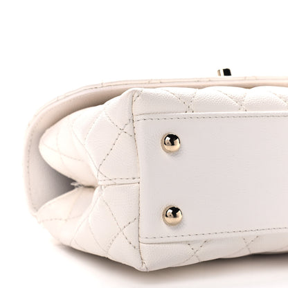 Chanel Caviar Quilted Mini Coco Handle Flap White 8 of 12