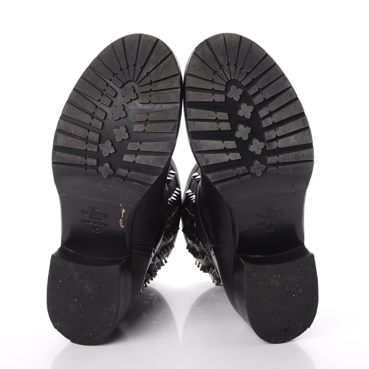 Valentino Garavani Calfskin Rockstud 30mm Biker Boots 38 Black 7 of 22