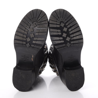 Valentino Garavani Calfskin Rockstud 30mm Biker Boots 38 Black 7 of 22