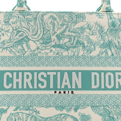 Christian Dior Canvas Embroidered Medium Dioriviera Toile De Jouy Book Tote Aquamarina 8 of 10