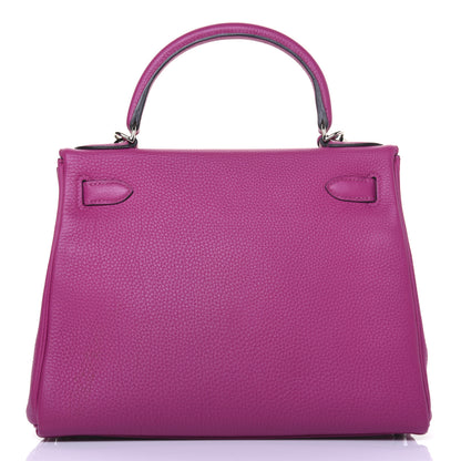 Hermes Togo Kelly Retourne 28 Rose Pourpre 4 of 42