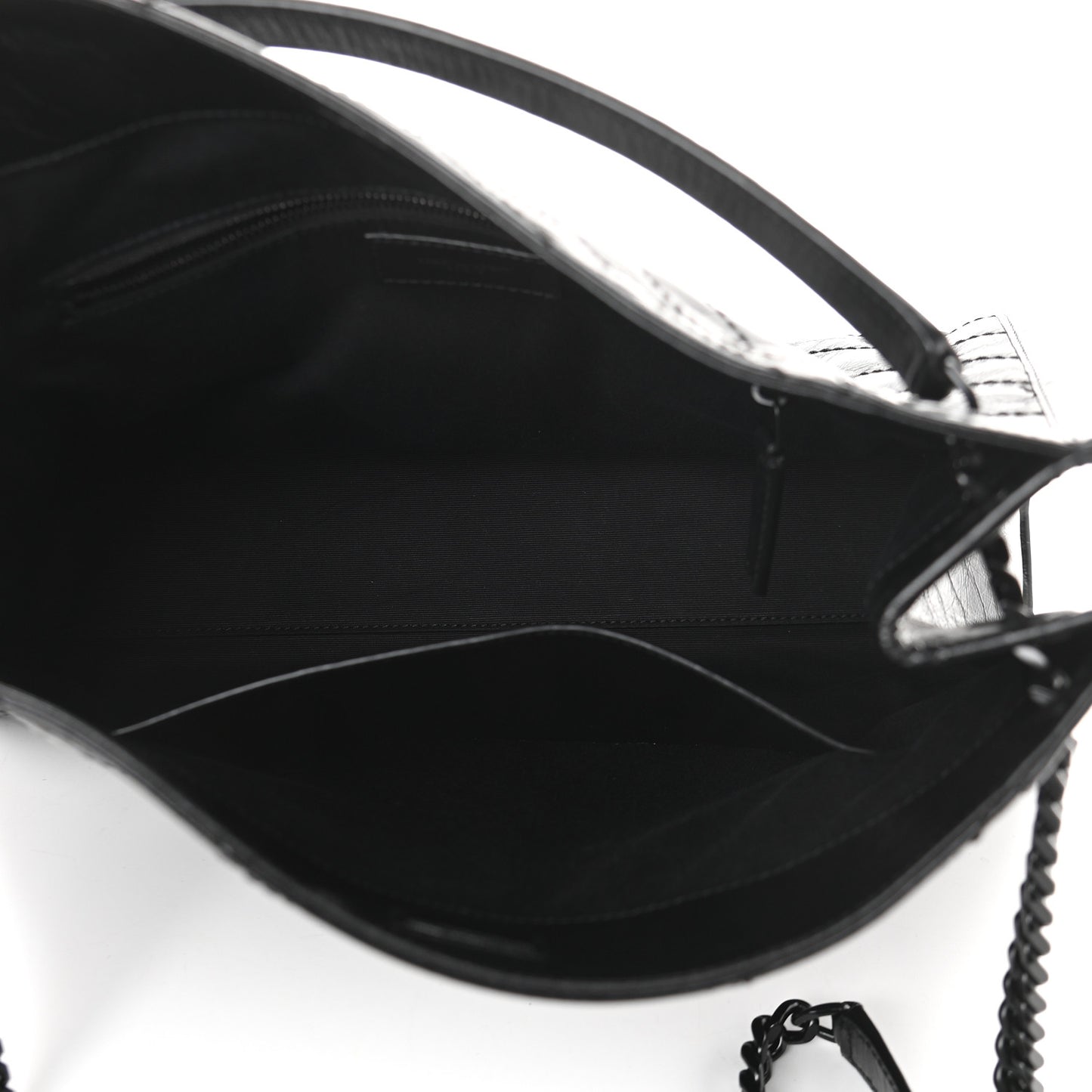 Crinkled Calfskin Matelasse Monogram Medium Niki Shopper Tote Black